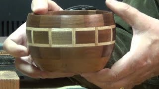 Patterned Segmented Bowl Here it is the end of April and this is the first bowl I made this year. This bowl is my first bowl with a inlayed pattern look. It is mostly