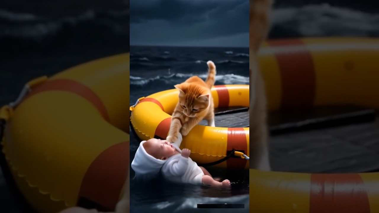 Baby Cat Saves The Poor Child life 