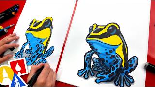 how to draw a poison dart frog step by step art lesson