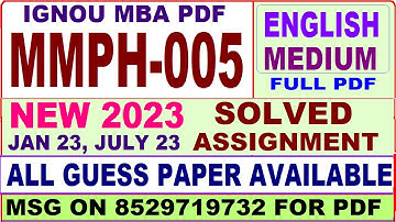 mmph 005 solved assignment 2023 / mmph 5 solved assignment 2022-23 english / ignou mba 2023