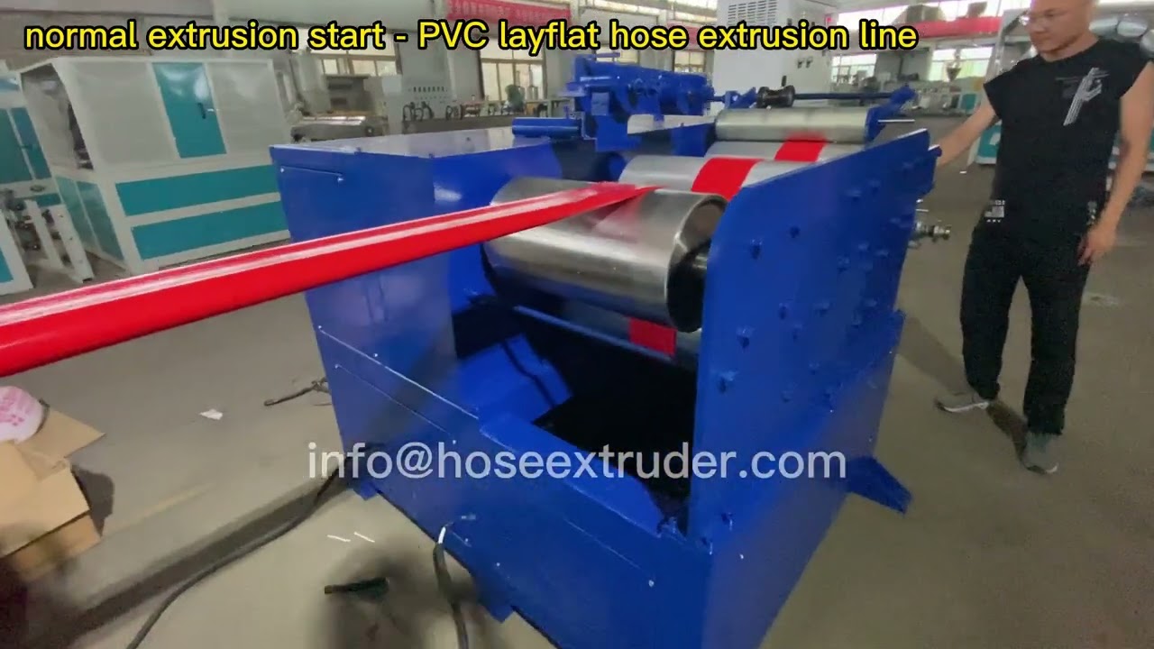 19 normal extrusion start PVC layflat hose extrusion line