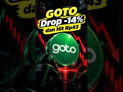 Saham GOTO Langsung Merosot -14% dan sentuh angka Rp43 per lembar saham di hari ini 📉 #goto #saham