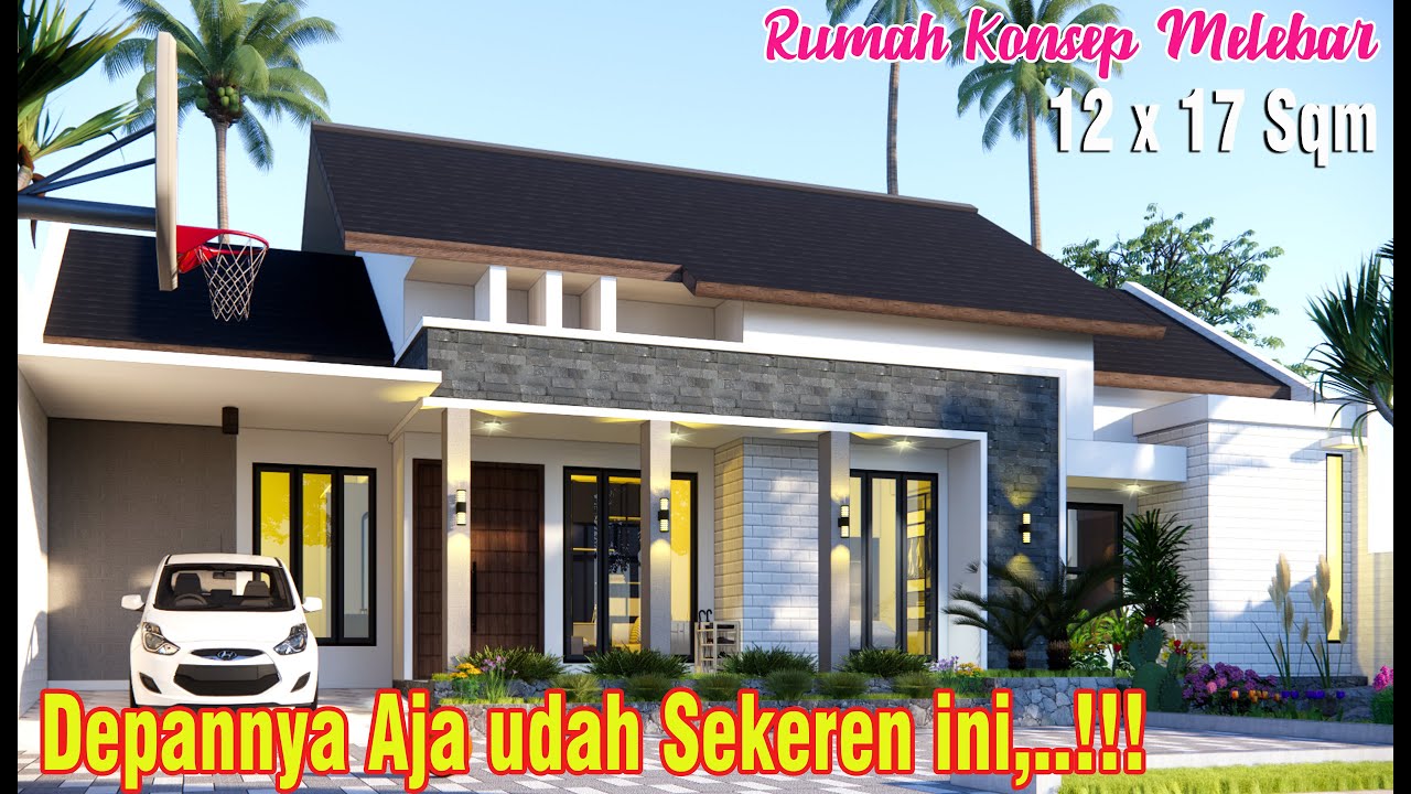 RUMAH MINIMALIS DESAIN MELEBAR | UKURAN 12 x 17 Sqm | SIMPLE HOUSE DESIGN