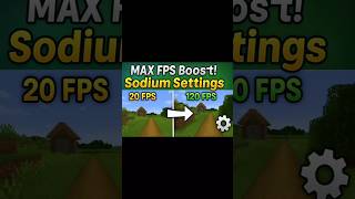"Sodium mod ⚙️ Best Fps Boost Setting (No Lag!)"#viralshorts