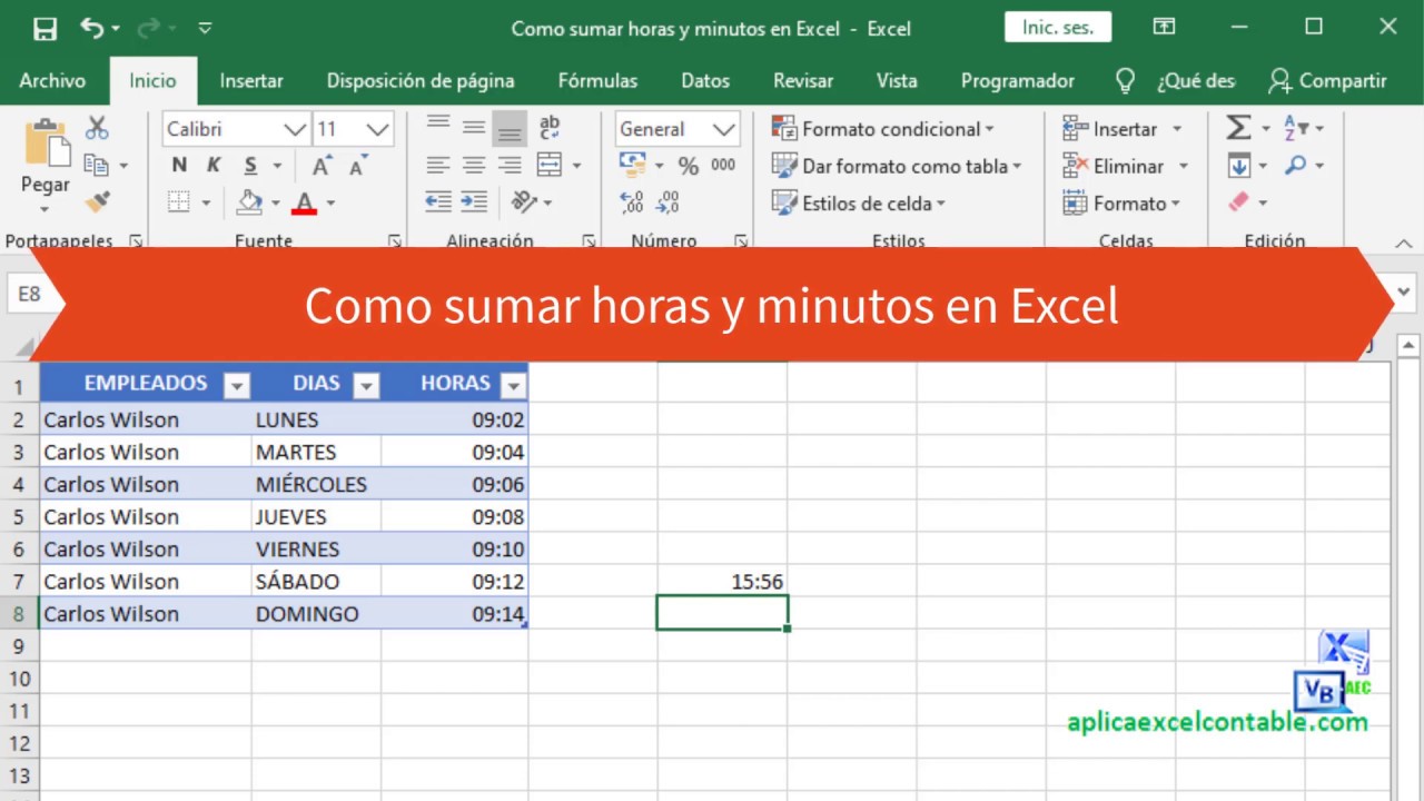 Calcular horas y minutos