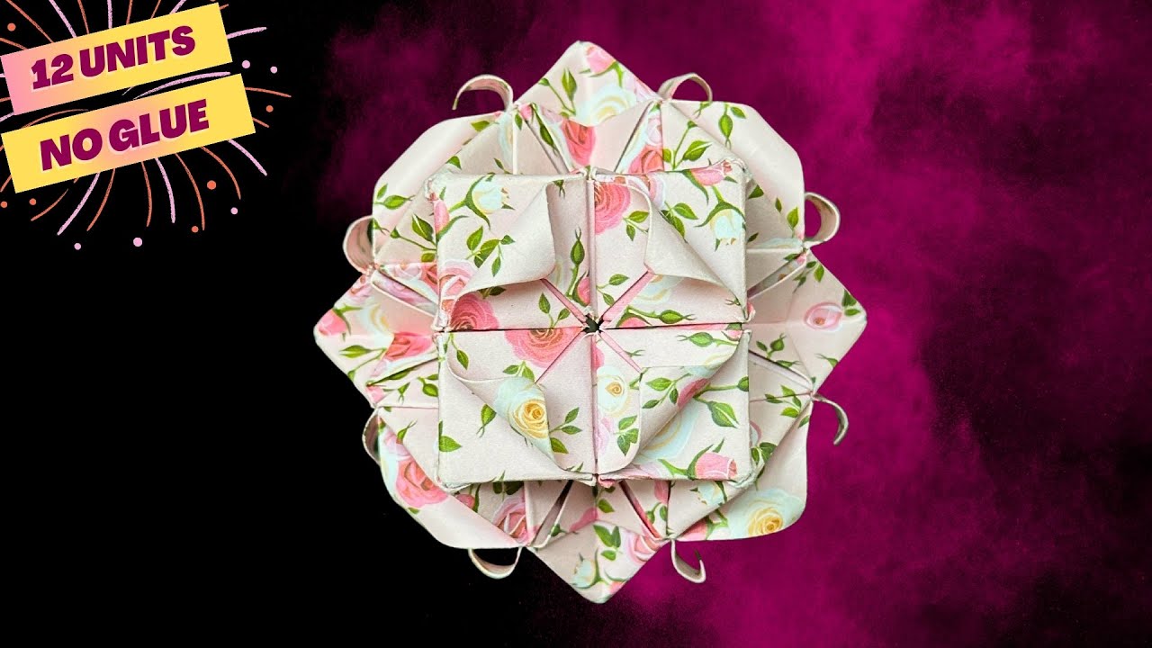 Modular Origami Flower Ball | 12 units NO GLUE