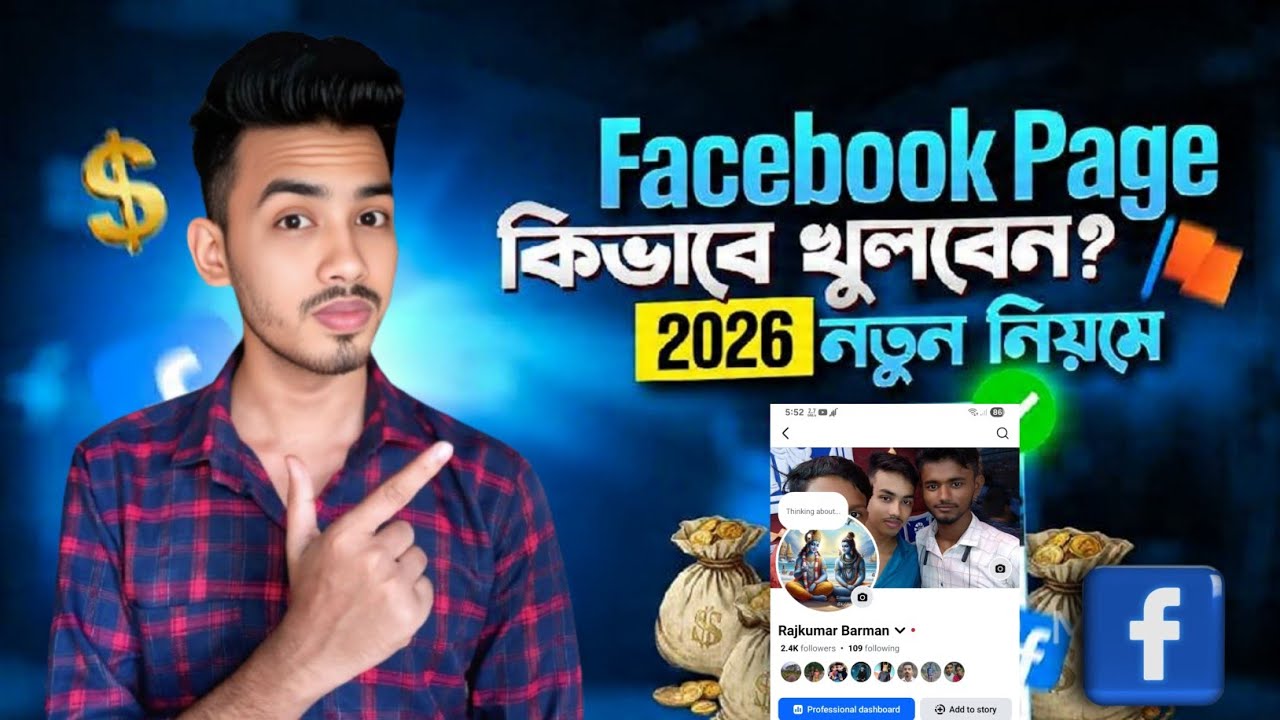 Kivabe Facebook Page Khulbo 2026 || How To Open Facebook Page In Bangla || Facebook Theke Income