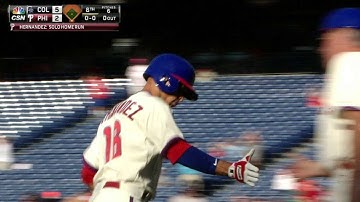 COL@PHI: Hernandez drills pinch-hit homer to right