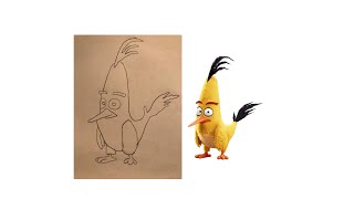 How to draw Chuck from Angry birds Movie. Drawing Angry bird Chuck. screenshot 5