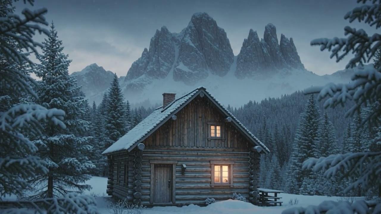 I Rendered the Coziest Fantasy Cabin That Doesn't Exist | Winter Night Scene