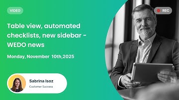 Table view, automated checklists, new sidebar - WEDO News