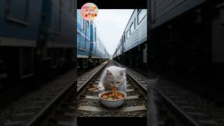 Cat Eating Korean Food At Train Attack