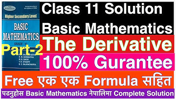 Class 11 Maths Derivatives - in Nepali | The Derivative part -2 | 2077 | Z Generation Touch