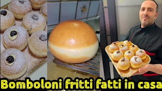 Bomboloni fritti fatti a mano.Nuova ricetta semplice fatta in casa.