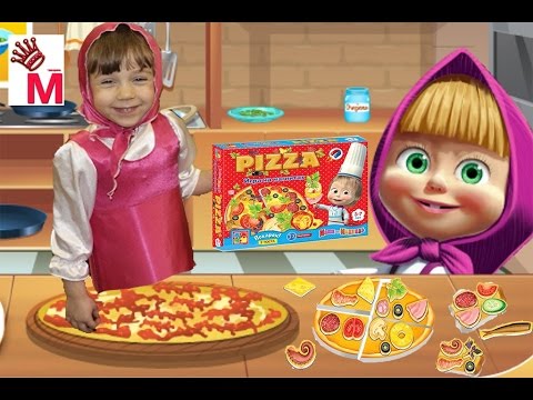 Распаковка пиццы на магнитах Маша и медведь в костюме Маши Распаковка пиццы на магнитах Маша и медведь в костюме Маши