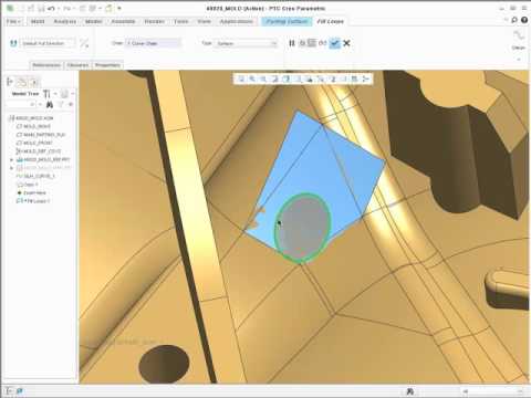 Creo - Pro-E - Tutorials 016 Creating a Parting Surface Using Fill Loops