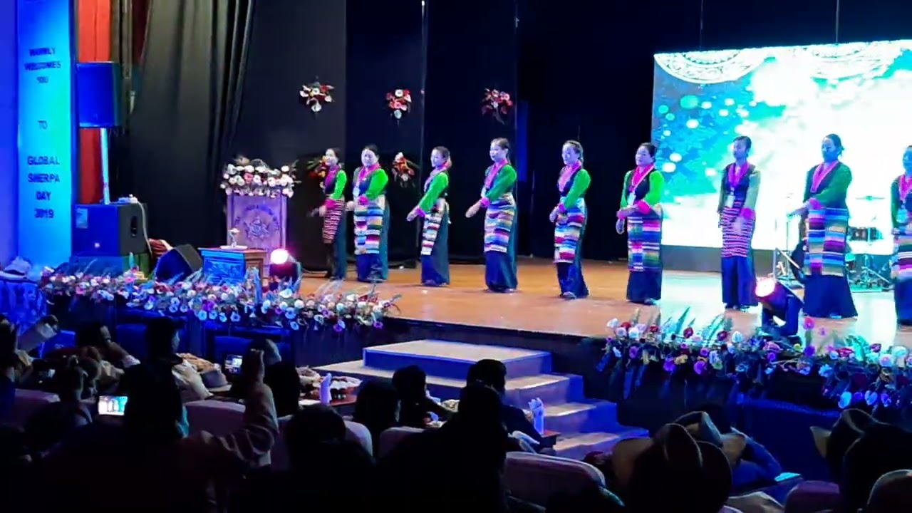 Sherpa dance from Nepal, 3rd Global Sherpa day Celebration 2019, at Manan Kendra, Gangtok Sikkim, 