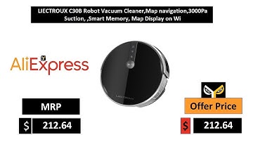 LIECTROUX C30B Robot Vacuum Cleaner,Map navigation,3000Pa Suction, ,Smart Memory, Map Display on Wi