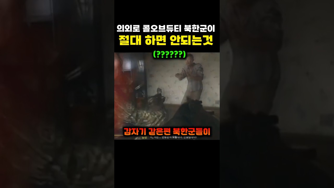의외로 콜오브듀티 북한군이 절대 하면 안되는것