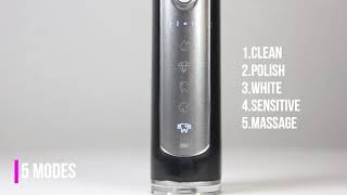 Promedix Pr-750 B Electric Sonic Toothbrush Ipx7 Black, Travel Case, 5 Operation Modes, Timer, 3