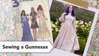 Sewing a 1970s gunnesax using Liberty of London fabric | Vintage sewing project + sew with me