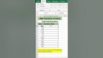Excel ABS Function #microsoft  #excel #msexcel #shorts #computer #education #tricks
