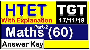 Htet tgt maths answer key