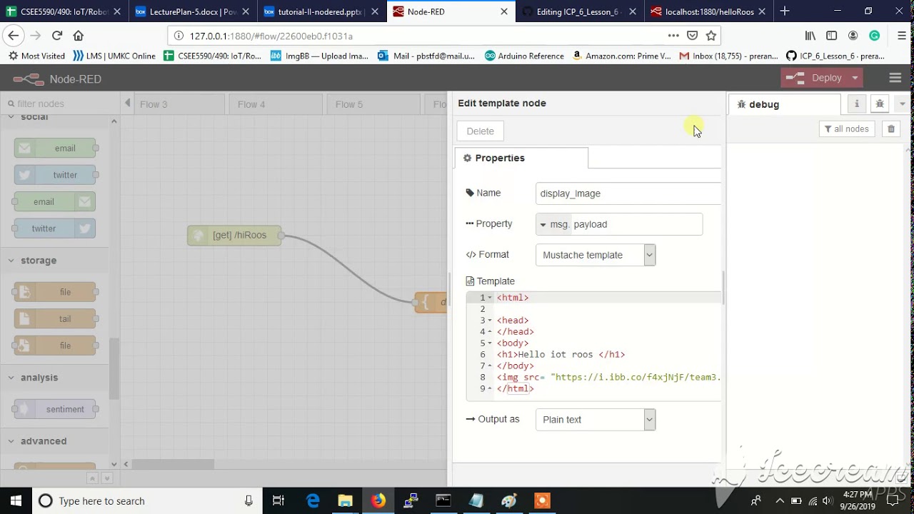 ICP6-Node-Red HTTP Input-Output node and file storage demo - YouTube