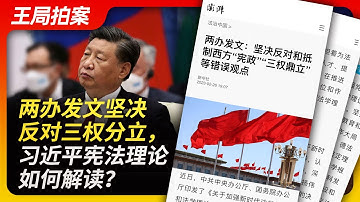 两办发文抵制三权分立，习近平宪法理论如何解读？｜习近平｜三权分立｜宪法｜独裁｜司法独立｜王局拍案20230228