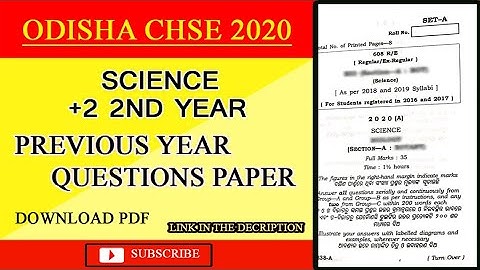 Chse Math Question Paper 2020 || Science CHSE Odisha || by raja