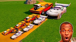 Big &amp; Small: Snot Rod with Mattel Car vs DOWN OF DEATH – BeamNG.Drive