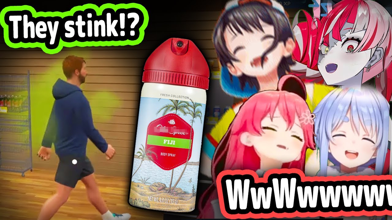 HoloGirls React To Spraying Deodorant On Customers In Card Shop Simulator【Hololive】