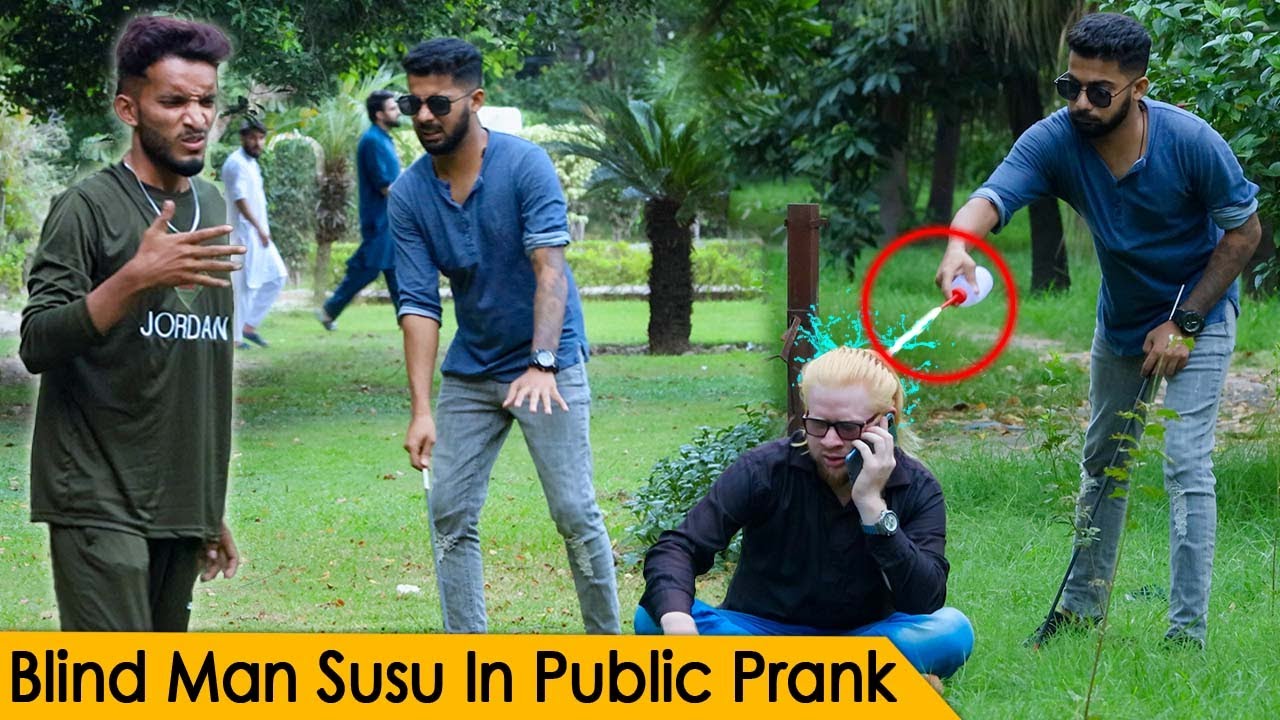 Blind Man Susu in Public Prank @Crazy Prank TV