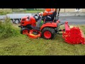 Tracteur kioti 2610 et broyage de hautes herbes trs humides