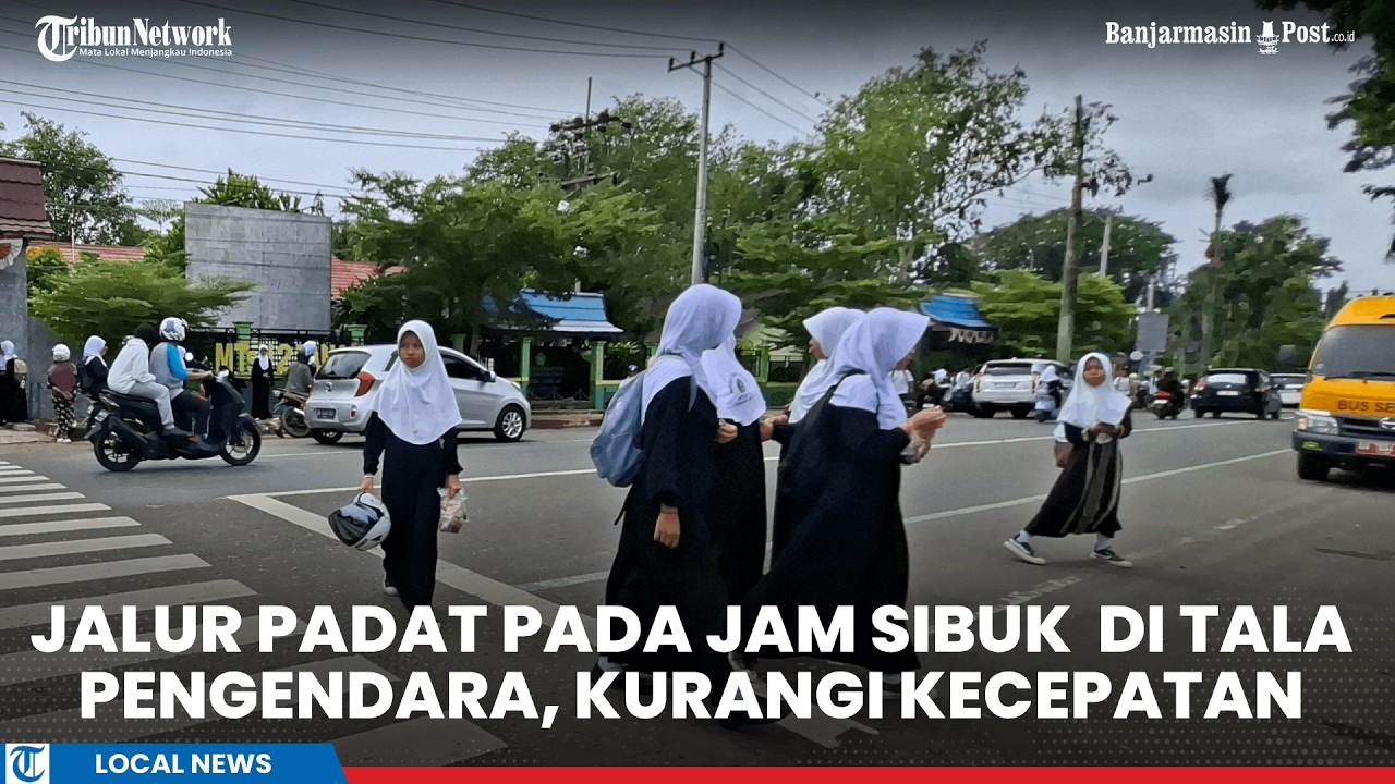 Jam Sibuk Penjemputan Sekolah, Jalan Datu Insad Pelaihari Menyempit Padat dan Rawan