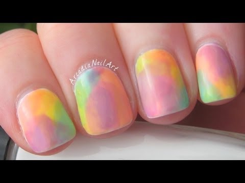Easy Watercolor Nails & Diy Sheer Tints - No Sponging Required! Nail Art For Beginners - Youtube
