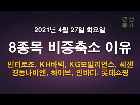 8종목 비중축소 이유 (인터로조, KH바텍, <strong>KG모빌리언스</strong>, 씨젠, 경동나비엔, 하이브, 인바디, 롯데쇼핑)