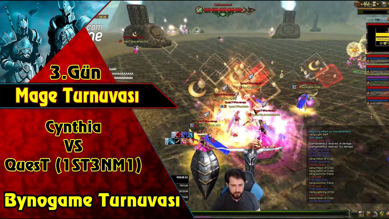Cynthia VS QuesT (1ST3NM1) | 3. Gün Mage Turnuvası | Knight Online | Upgrade | PK