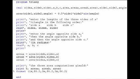 How to Compute the Area of a Triangle in Fortran Language #Programming