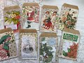 Christmas junk journal making super fast decorated bags and journal cards