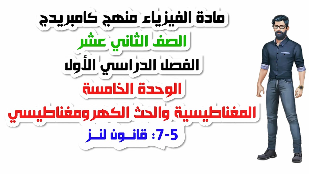 الصف الثاني عشر، الفصل الأول، الوحدة الخامسة:5-7: قانــون لنز