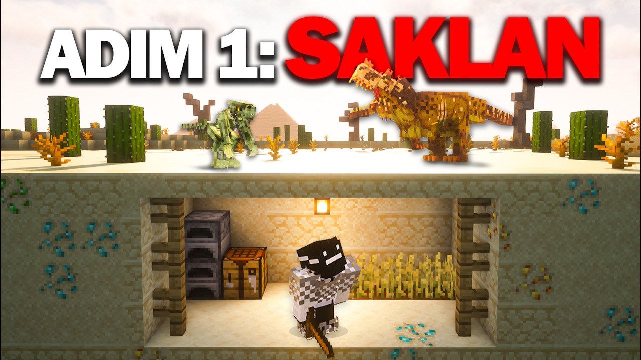 Minecraft'ın EN ÖLÜMCÜL Çölünde Hayatta Kalmak... (part 1)