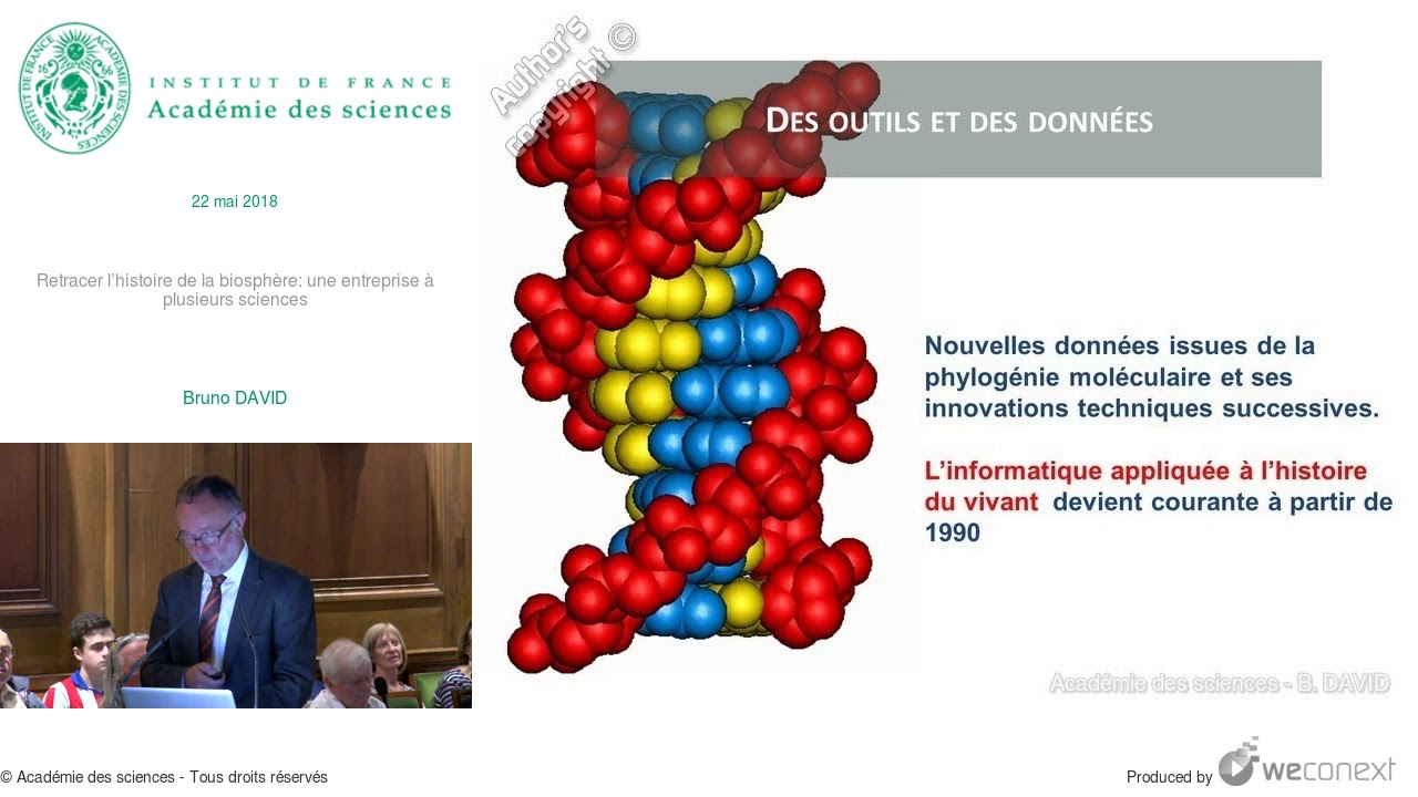 [Conférence] B. DAVID - Retracer l’histoire de la biosphère