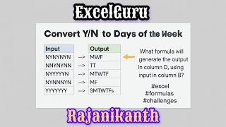 Convert Y/N to Days of the Week in Excel | Smart Excel Formula Challenge