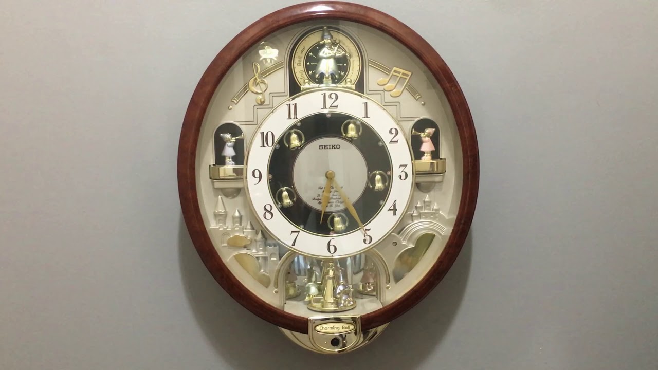 Seiko Charming Bell QXM109BRH Musical Wall Clock - YouTube