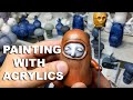 Designer Toys: Painting with acrylics on resin with washes