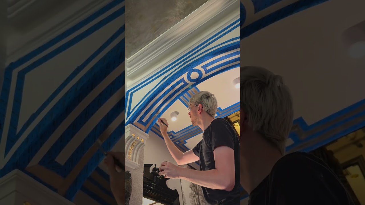 Trompe l'oeil painted Paneling #blanddesign #muralartist