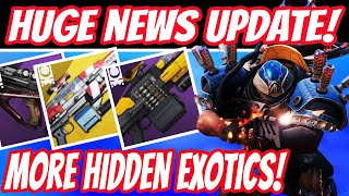 CONTENT UPDATE! Exotic Drop Buff! Hidden Weapons/Exotics, NEW Loot &amp; Patch Notes! Destiny 2.