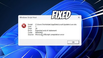 How to Fix Windows Script Host Error run.vbs at Startup