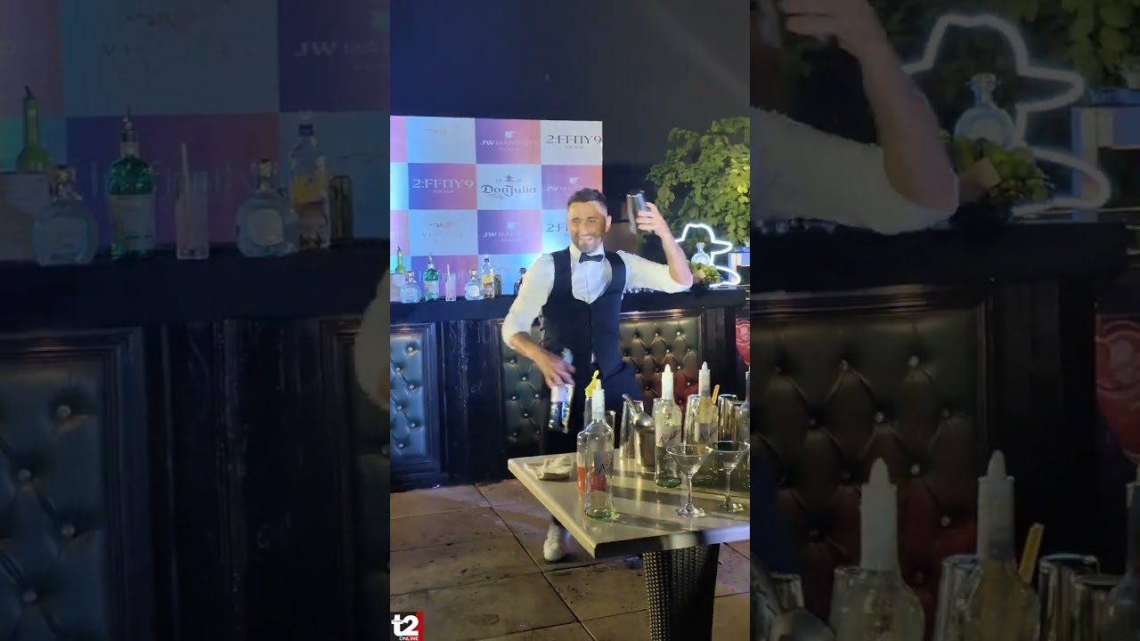 Five-time flair bartending world champion, Alexander Shtifanov impressed patrons at JW Marriott